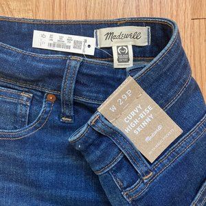 NWT Madewell Petite Curvy High-Rise Skinny Jeans, Lanette Wash Size 29P